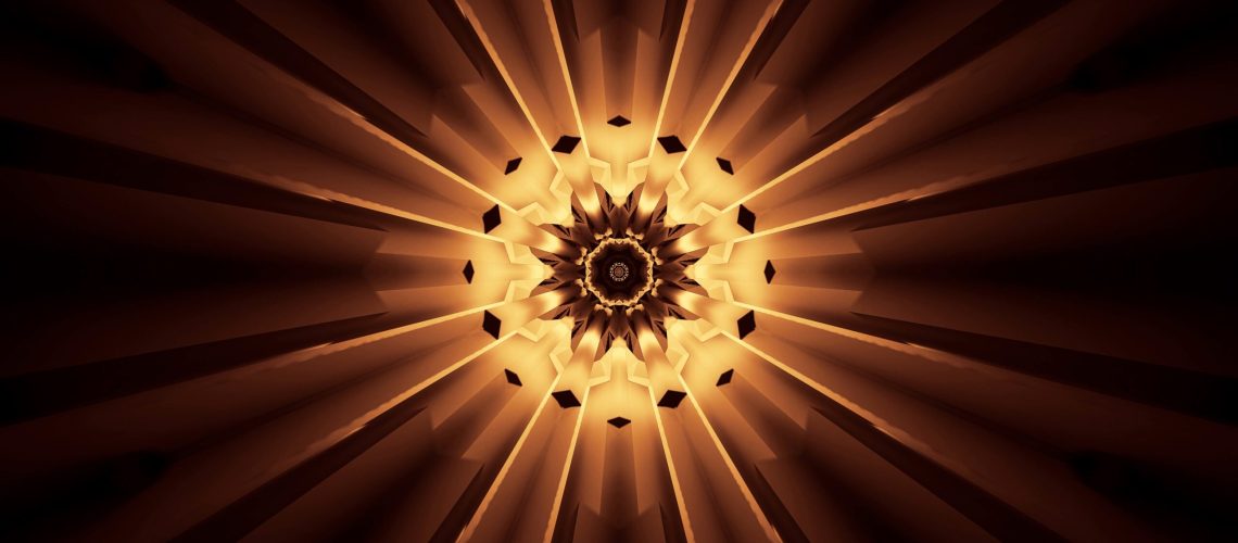 A vivid beautiful abstract flower-like pattern for background with brown and yellow colors